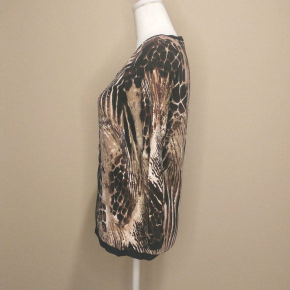 Belldini Animal Print Zip down Cardigan - Picture 3 of 5